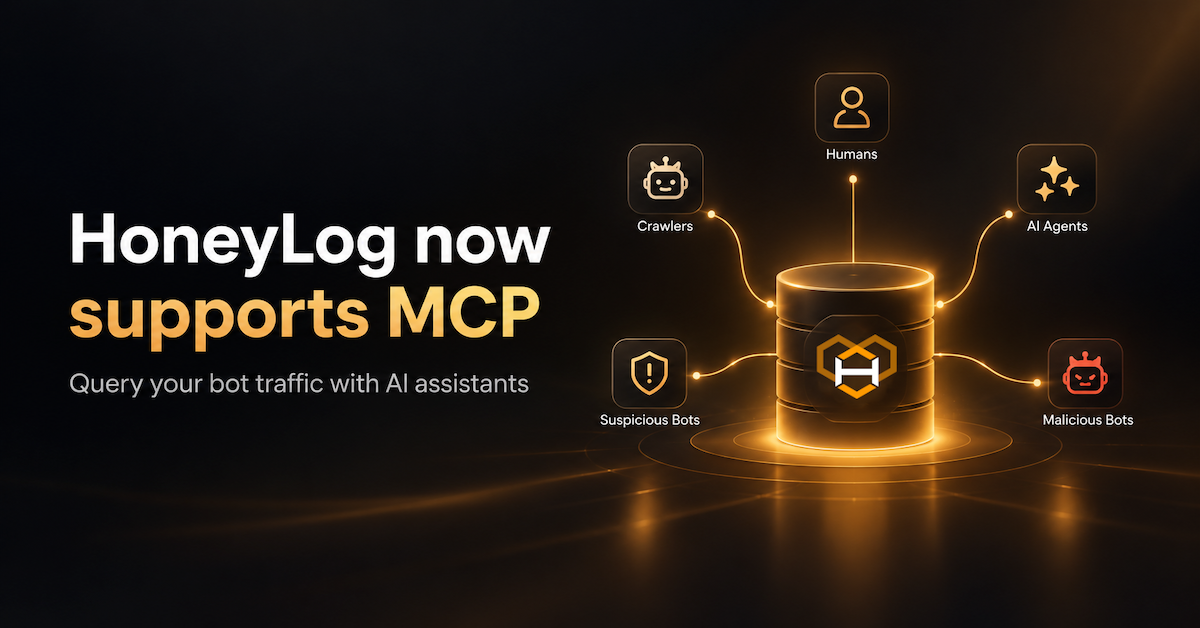 HoneyLog MCP integration for querying AI crawler and bot traffic